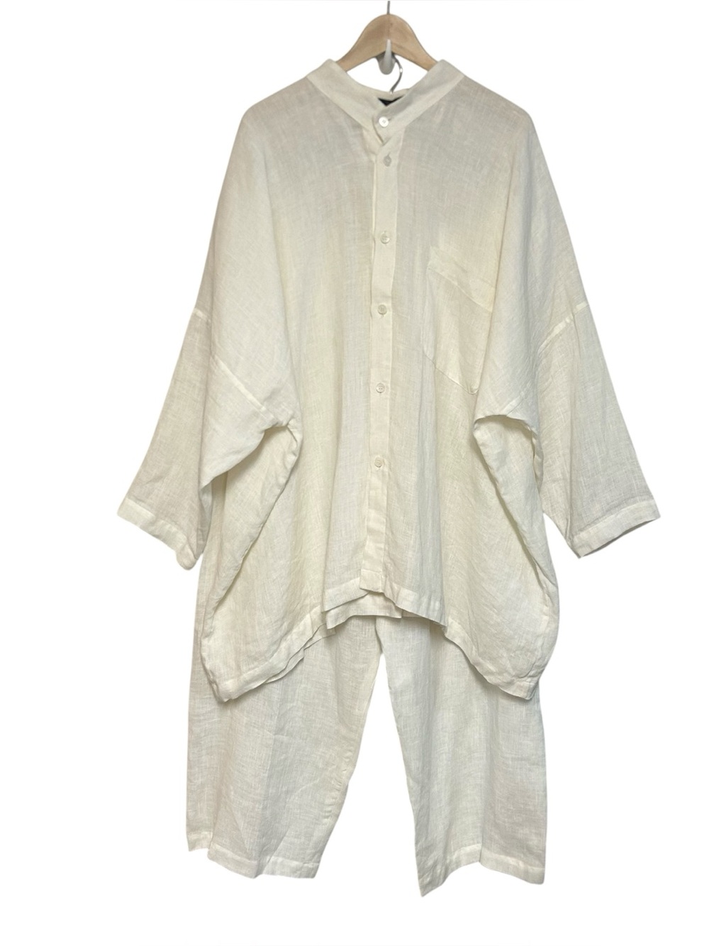 Shirin Guild L/XL 100% linen blouse pant set boxy oversized Lagenlook minimalist